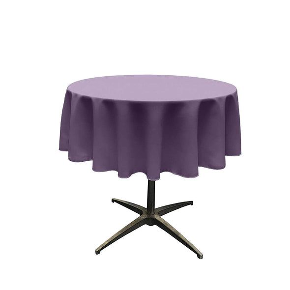 Dark Lilac Solid Round Polyester Poplin Tablecloth Seamless