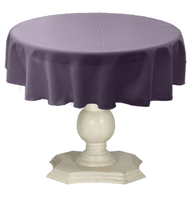 Dark Lilac Round Tablecloth Solid Dull Bridal Satin Overlay for Small Coffee Table Seamless