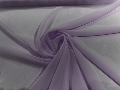 Dark Lilac 100% Polyester 58/60" Wide Soft Light Weight, Sheer, See Through Chiffon Fabric Sold By The Yard.