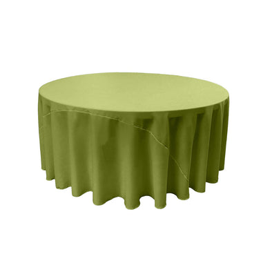 Dark Lime Solid Round Polyester Poplin Tablecloth With Seamless
