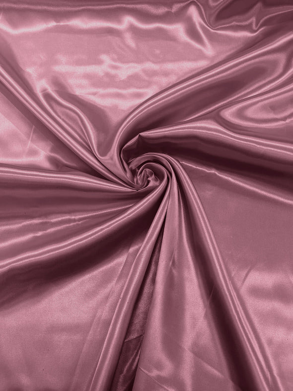 Dark Mauve Shiny Charmeuse Satin Fabric for Wedding Dress/Crafts Costumes/58” Wide /Silky Satin