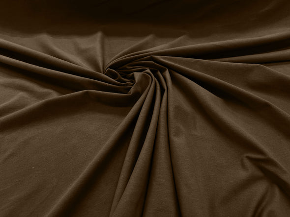 Dark Mocha 58/60" Wide Cotton Jersey Spandex Knit Blend 95% Cotton 5 percent Spandex/Stretch Fabric/Costume