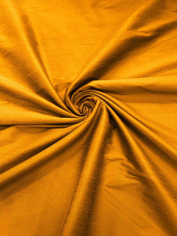Dark Mustard Polyester Dupioni Faux Silk Fabric/ 55” Wide/Wedding Fabric/Home Décor.