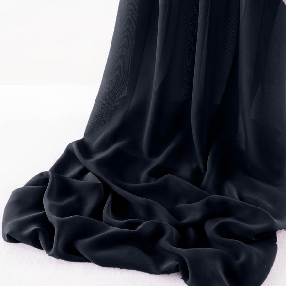 Dark Navy Blue Wool Dobby Chiffon Sheer Table Runner for Wedding, Decorations for Birthday Parties, Banquets, Engagements.