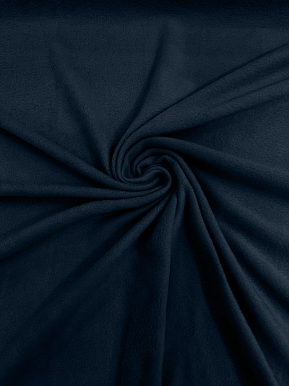 Dark Navy Blue Solid Polar Fleece Fabric Sold by the yard 60"Wide|Antipilling 245GSM |Medium Soft Weight| Blanket Supply,DIY, Decor,Baby Blanket