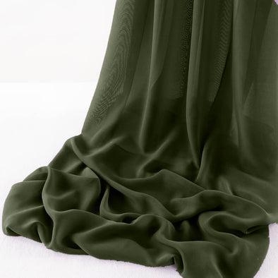 Dark Olive 5Yards Chelsea Wool Dobby Chiffon Fabric/58" Wide Sheer Fabric/Solid Color Draping Fabric for Wedding Party Easter Backdrop