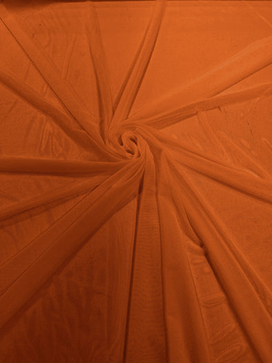 Dark Orange 58/60" Wide Solid Stretch Power Mesh Fabric Spandex/ Sheer See-Though/Sold By The Yard.