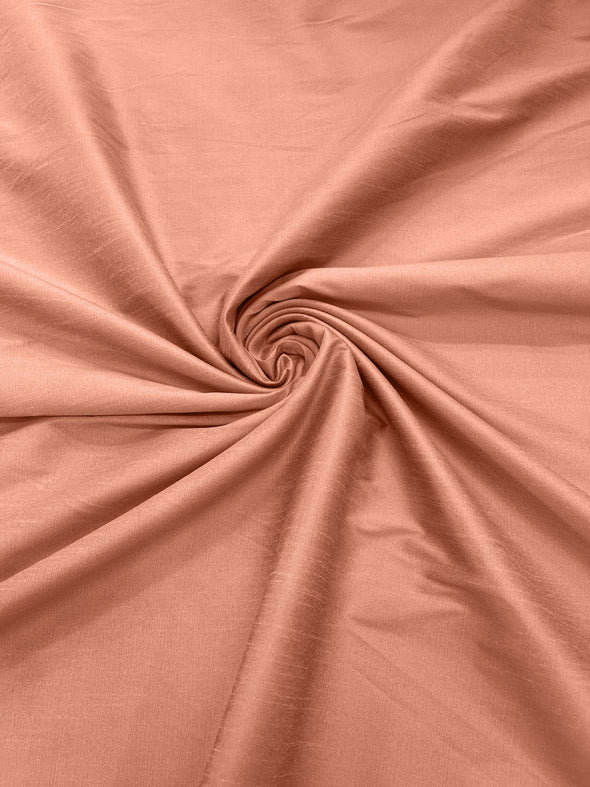 Dark Peach Polyester Dupioni Faux Silk Fabric/ 55” Wide/Wedding Fabric/Home Décor.