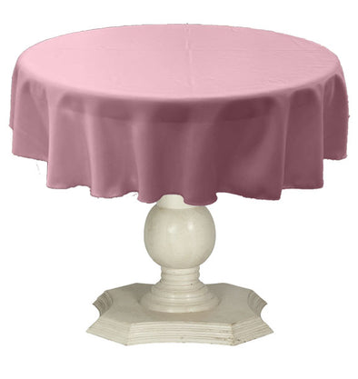 Dark Pink Round Tablecloth Solid Dull Bridal Satin Overlay for Small Coffee Table Seamless