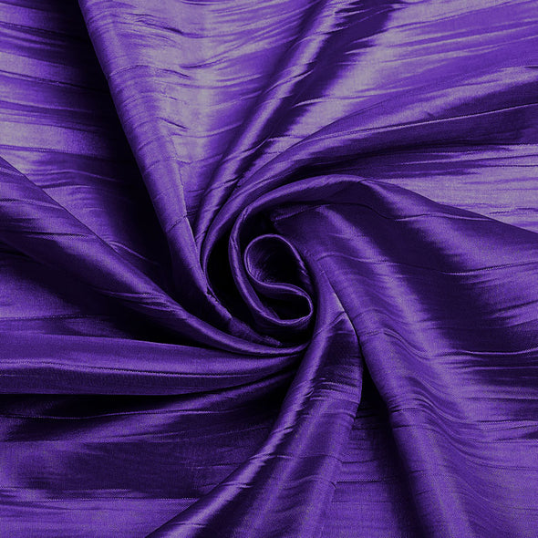 Dark Purple Crushed Taffeta Fabric - 54" Width - Creased Clothing Decorations Crafts - Sold By The Yard