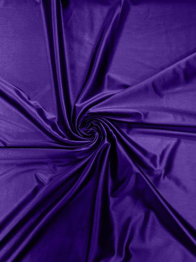 Dark Purple Heavy Shiny Satin Stretch Spandex Fabric/58 Inches Wide/Prom/Wedding/Cosplays