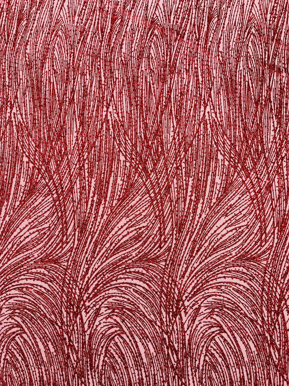 Fashion Glitter Design On A Mesh Lace Fabric/Prom.