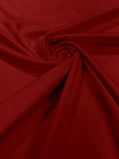 Dark Red Matte Stretch Lamour Satin Fabric 58" Wide/Sold By The Yard. New Colors