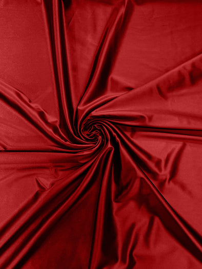 Dark Red Heavy Shiny Satin Stretch Spandex Fabric/58 Inches Wide/Prom/Wedding/Cosplays