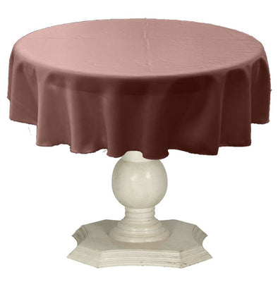 Dark Rose Round Tablecloth Solid Dull Bridal Satin Overlay for Small Coffee Table Seamless