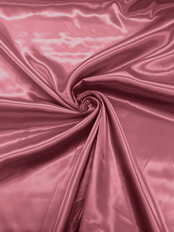 Dark Rose Shiny Charmeuse Satin Fabric for Wedding Dress/Crafts Costumes/58” Wide /Silky Satin