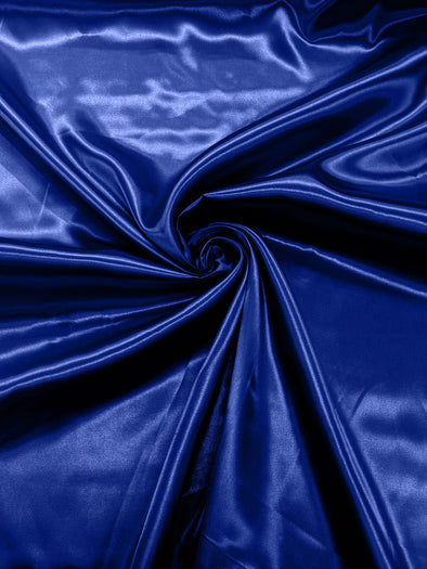 Dark Royal Blue Shiny Charmeuse Satin Fabric for Wedding Dress/Crafts Costumes/58” Wide /Silky Satin