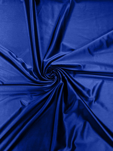 Dark Royal Blue Heavy Shiny Satin Stretch Spandex Fabric/58 Inches Wide/Prom/Wedding/Cosplays