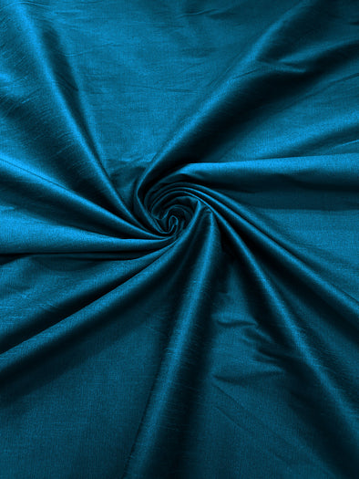 Dark Teal Polyester Dupioni Faux Silk Fabric/ 55” Wide/Wedding Fabric/Home Décor.