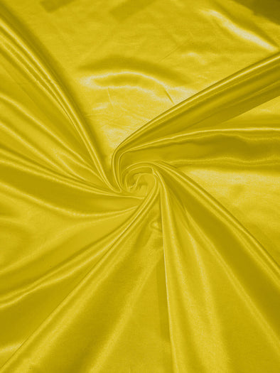 Dark Yellow Heavy Shiny Bridal Satin Fabric for Wedding Dress, 60" inches wide sold by The Yard. Modern Color