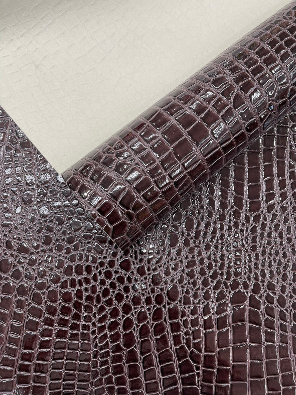 Shiny Alligator 3D Embossed Vinyl Fabric, 54" Wide Upholstery Crafting Accessories Applications.