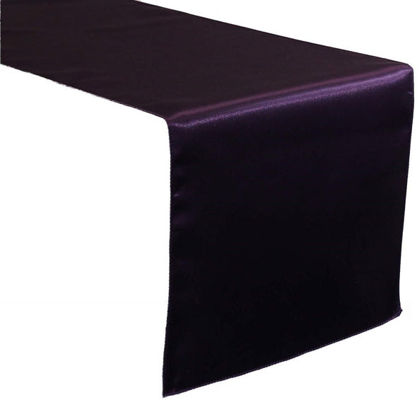 Dark Plum Bridal Satin Table Runner, Wedding Banquet Decoration, ( Choose Size Below )