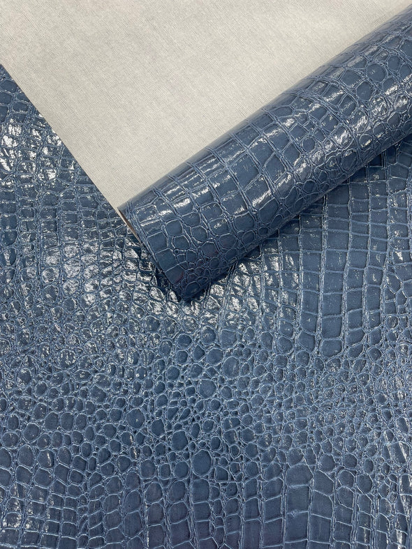 Shiny Alligator 3D Embossed Vinyl Fabric, 54" Wide Upholstery Crafting Accessories Applications.