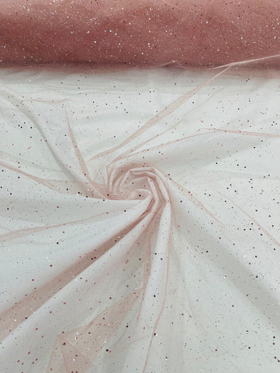 Dusty Rose Glitter tulle sequins / tulle glitter for dresses/ mesh glitter fabric/ costume fabric/ wholesale