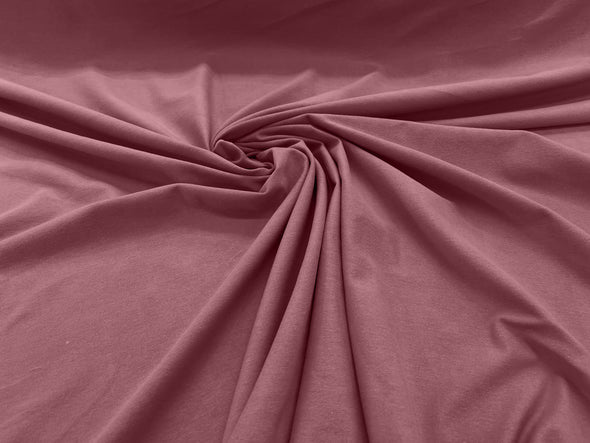 Dusty Rose 58/60" Wide Cotton Jersey Spandex Knit Blend 95% Cotton 5 percent Spandex/Stretch Fabric/Costume