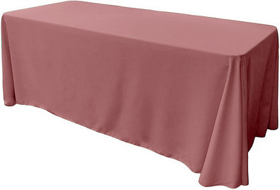 Dusty Rose Rectangular Polyester Poplin Tablecloth Floor Length / Party supply
