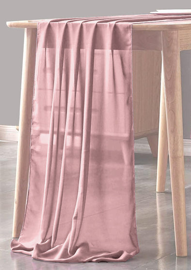 Dusty Rose Sheer Table Runner for Wedding, Decorations for Birthday Parties, Banquets, Engagements.