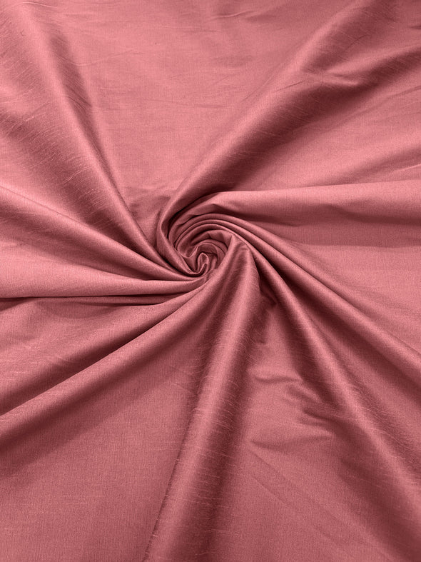 Dusty Rose Polyester Dupioni Faux Silk Fabric/ 55” Wide/Wedding Fabric/Home Décor.