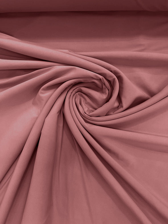 Dusty Rose ITY Fabric Polyester Knit Jersey 2 Way Stretch Spandex Sold By The Yard