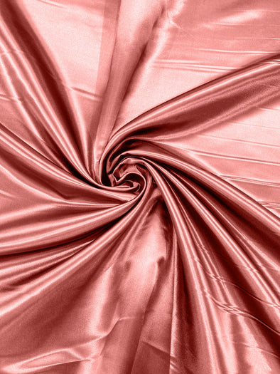 Dusty Rose Heavy Shiny Bridal Satin Fabric for Wedding Dress, 60" inches wide sold by The Yard. Modern Color