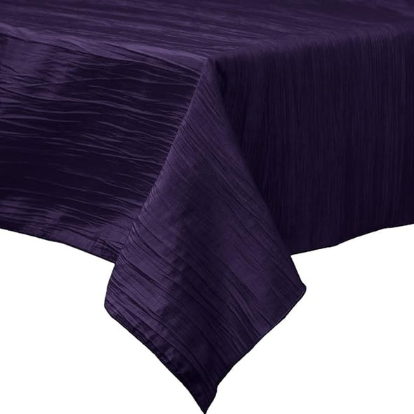 Eggplant Square Light Weight Accordion Design Crushed Taffeta Seamless Table Overlay. (Copy)