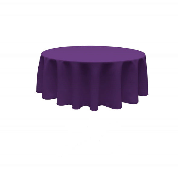 Eggplant Round Polyester Poplin Tablecloth Seamless