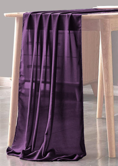 Eggplant Sheer Table Runner for Wedding, Decorations for Birthday Parties, Banquets, Engagements.