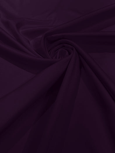 Egg Plant  Matte Stretch Lamour Satin Fabric 58" Wide/Sold By The Yard. New Colors