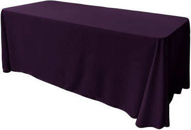 Eggplant Rectangular Polyester Poplin Tablecloth Floor Length / Party supply