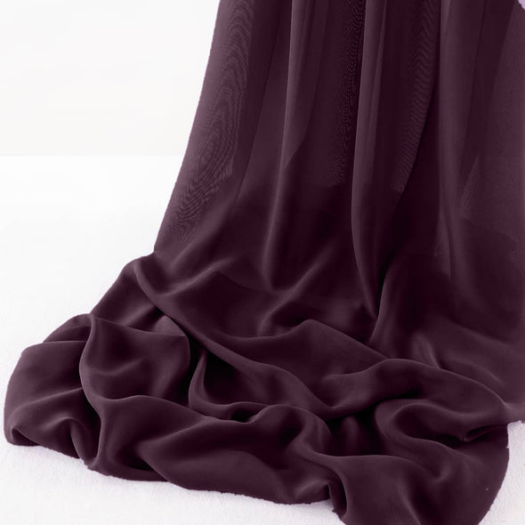 Eggplant Wool Dobby Chiffon Sheer Table Runner for Wedding, Decorations for Birthday Parties, Banquets, Engagements.