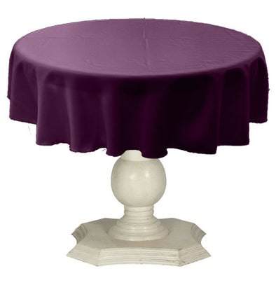 Eggplant Round Tablecloth Solid Dull Bridal Satin Overlay for Small Coffee Table Seamless