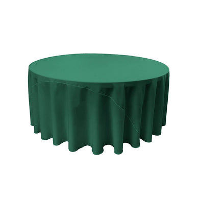 Emerald Green Solid Round Polyester Poplin Tablecloth With Seamless