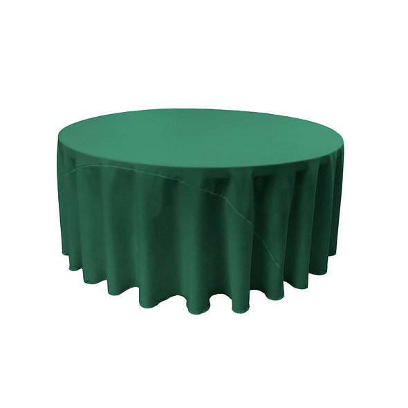 Emerald Green Solid Round Polyester Poplin Tablecloth With Seamless