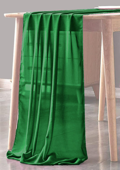 Emerald Green Sheer Table Runner for Wedding, Decorations for Birthday Parties, Banquets, Engagements.