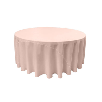 Feather Pink Solid Round Polyester Poplin Tablecloth With Seamless