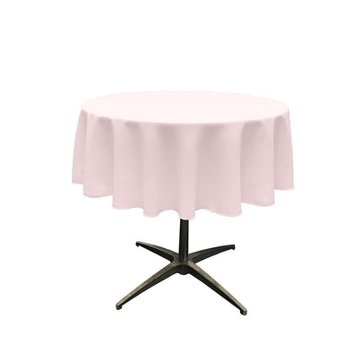 Feather Pink Solid Round Polyester Poplin Tablecloth Seamless