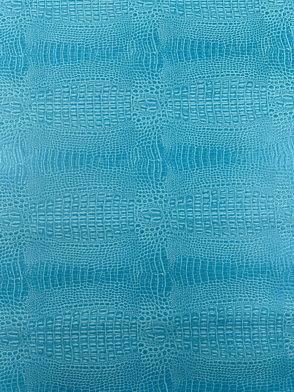 Crocodile Marine Vinyl 2 Tone Upholstery, Crocodile Skin Texture Faux Leather PVC Vinyl, 54" Wide.