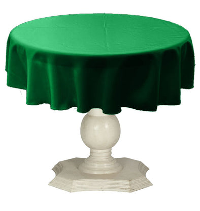 Flag Green Round Tablecloth Solid Dull Bridal Satin Overlay for Small Coffee Table Seamless