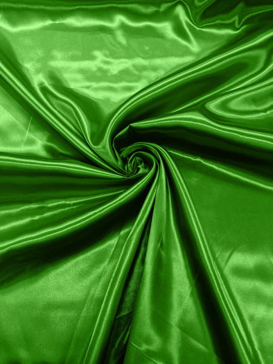 Flag Green Shiny Charmeuse Satin Fabric for Wedding Dress/Crafts Costumes/58” Wide /Silky Satin