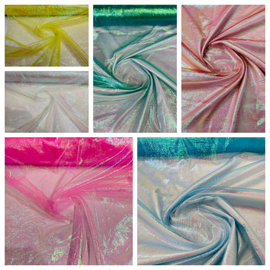 Iridescent Crush 40-45 Inches Wide 100% Polyester Soft Light Weight, Sheer, See Through iridescent Organza-Sold By The Yard